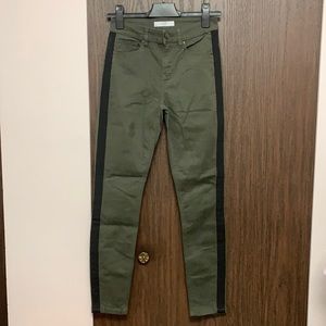 Dynamite Green Jeans with Black Stripes